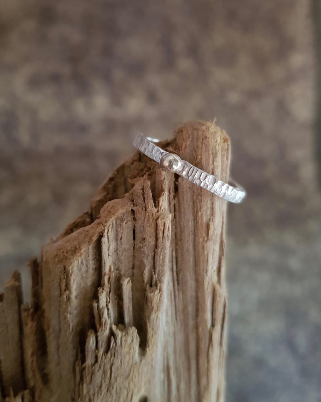 Textured Ring with Gold Ball