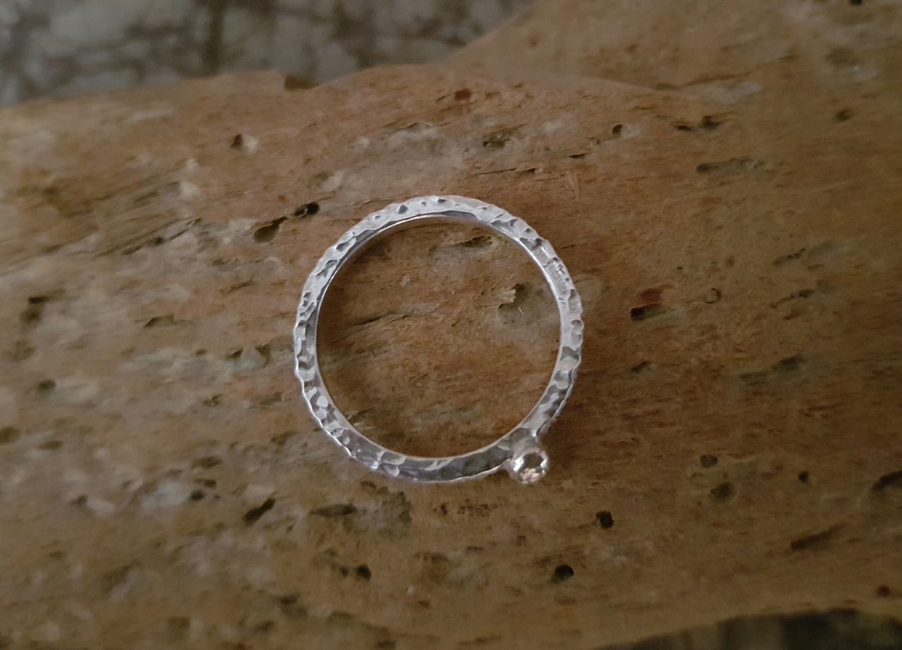 Textured Ring with Gold Ball - Image 3