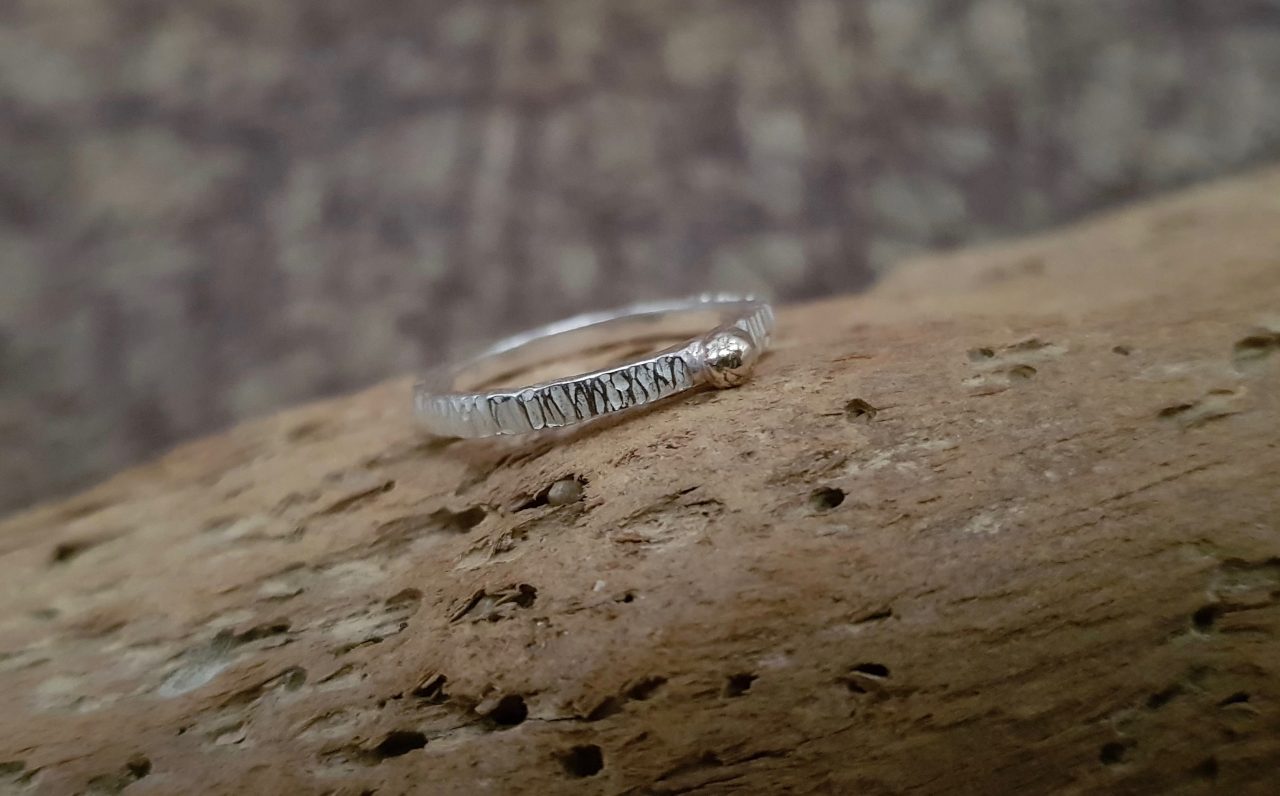 Textured Ring with Gold Ball - Image 2