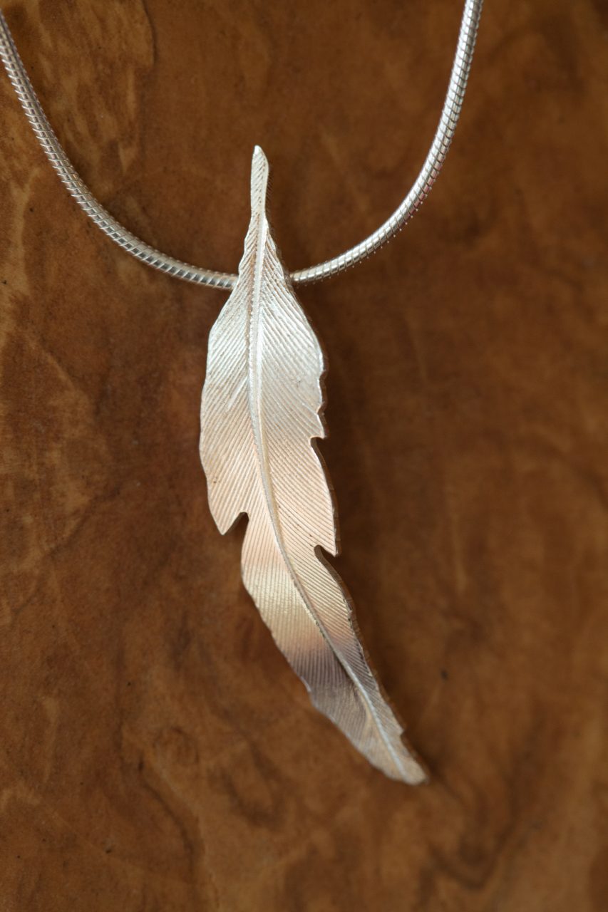 Silver Feather Pendant - Image 2