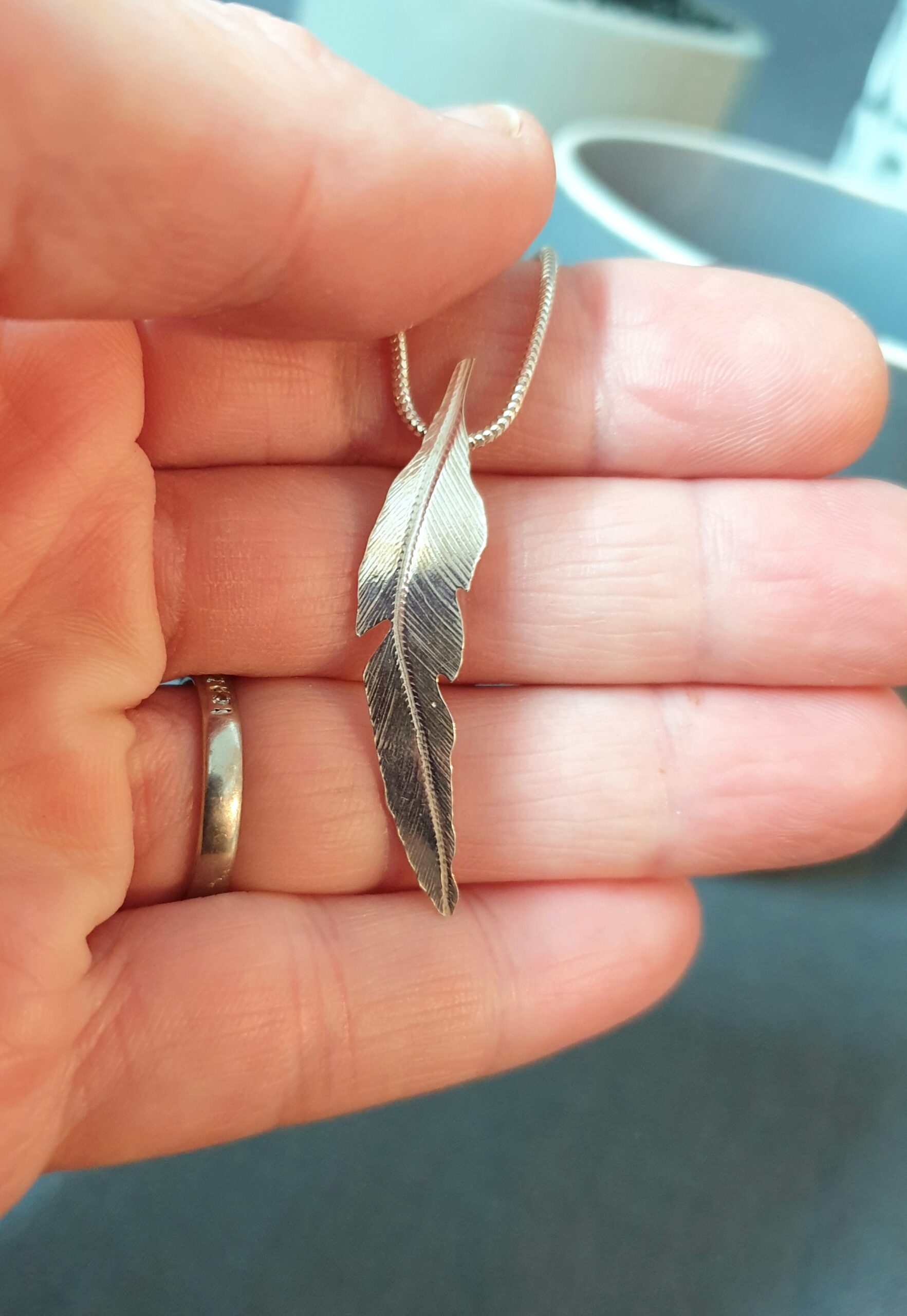 Silver Feather Pendant - Image 6