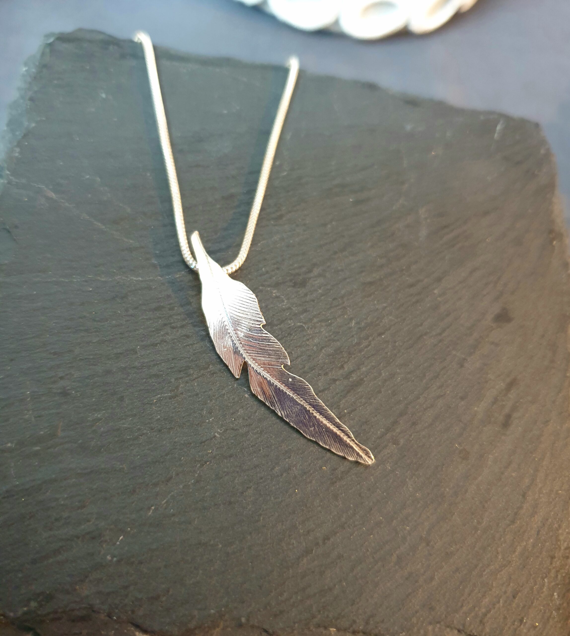 Silver Feather Pendant - Image 5