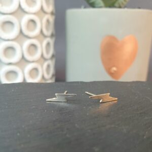 Silver Lightning Bolt Stud