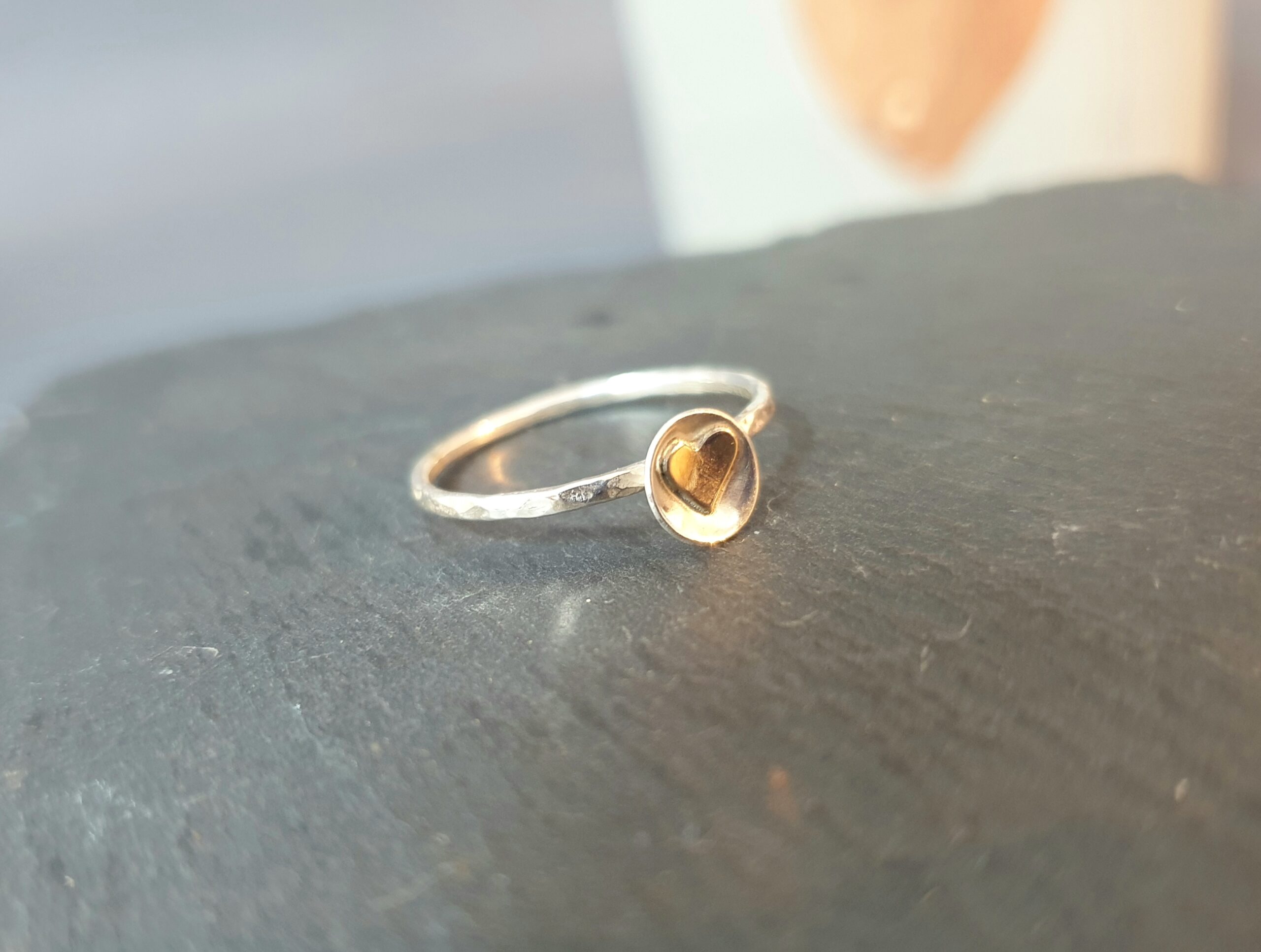 Heart in a Disc Stacking Ring