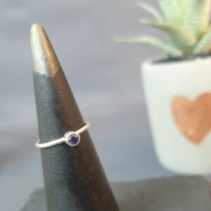 Tube Set Blue Stone Ring
