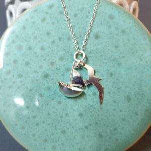 Sailing Boat & Sea Gull Pendant
