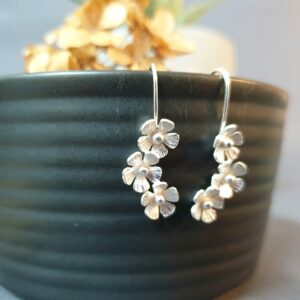 Triple Flower Drop Earrings