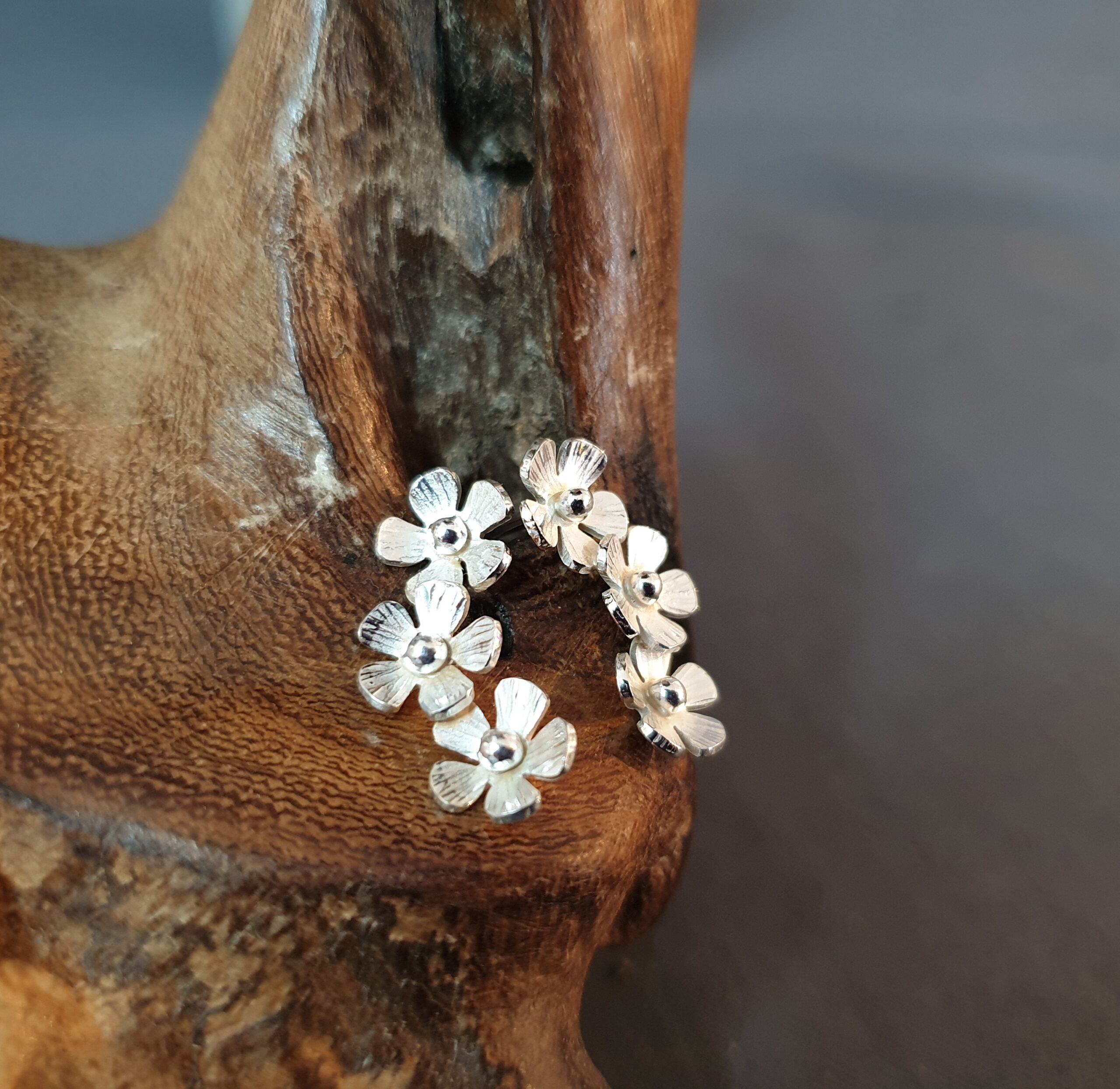 Triple Flower Stud Earrings