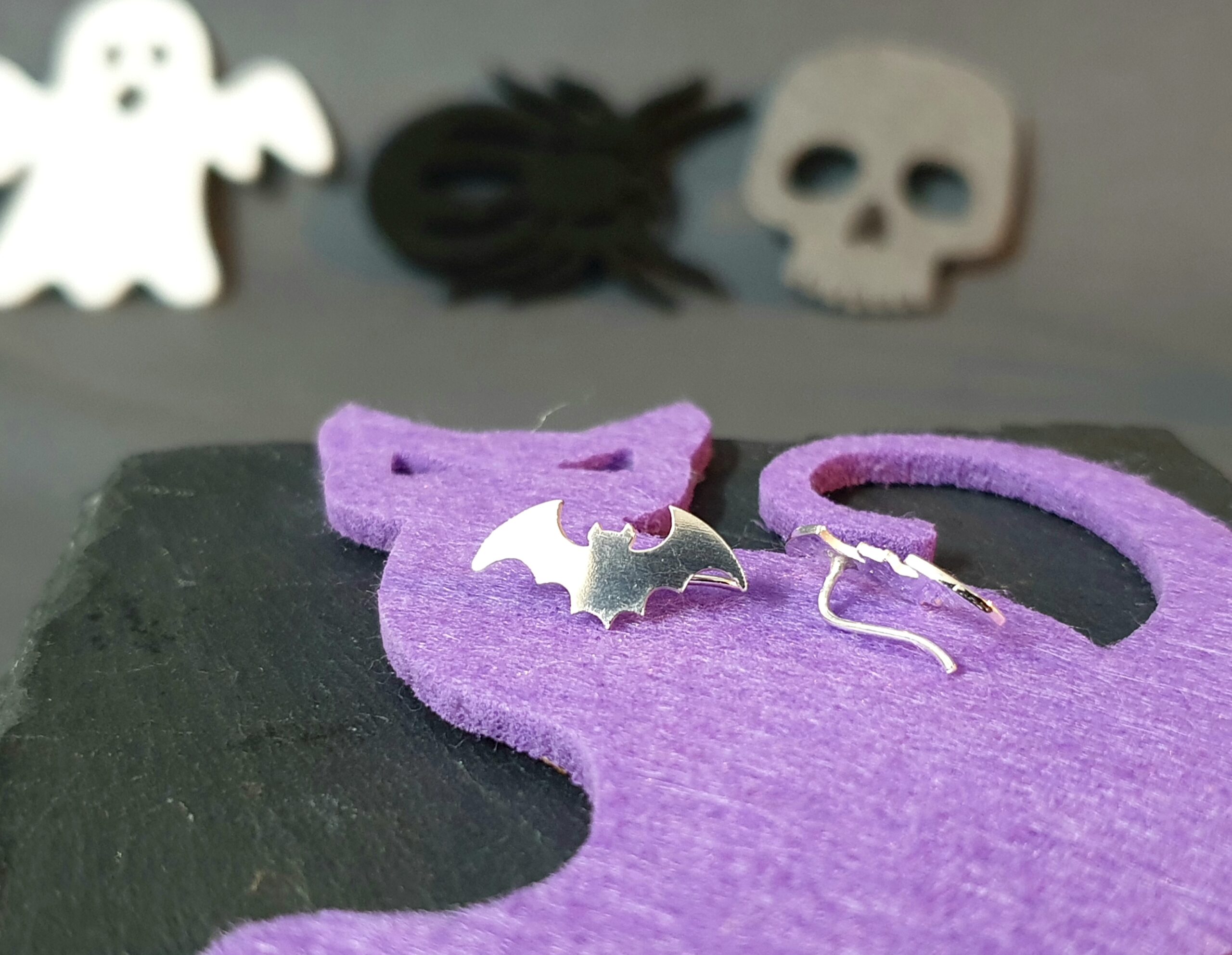 Halloween Bat Climber Earrings