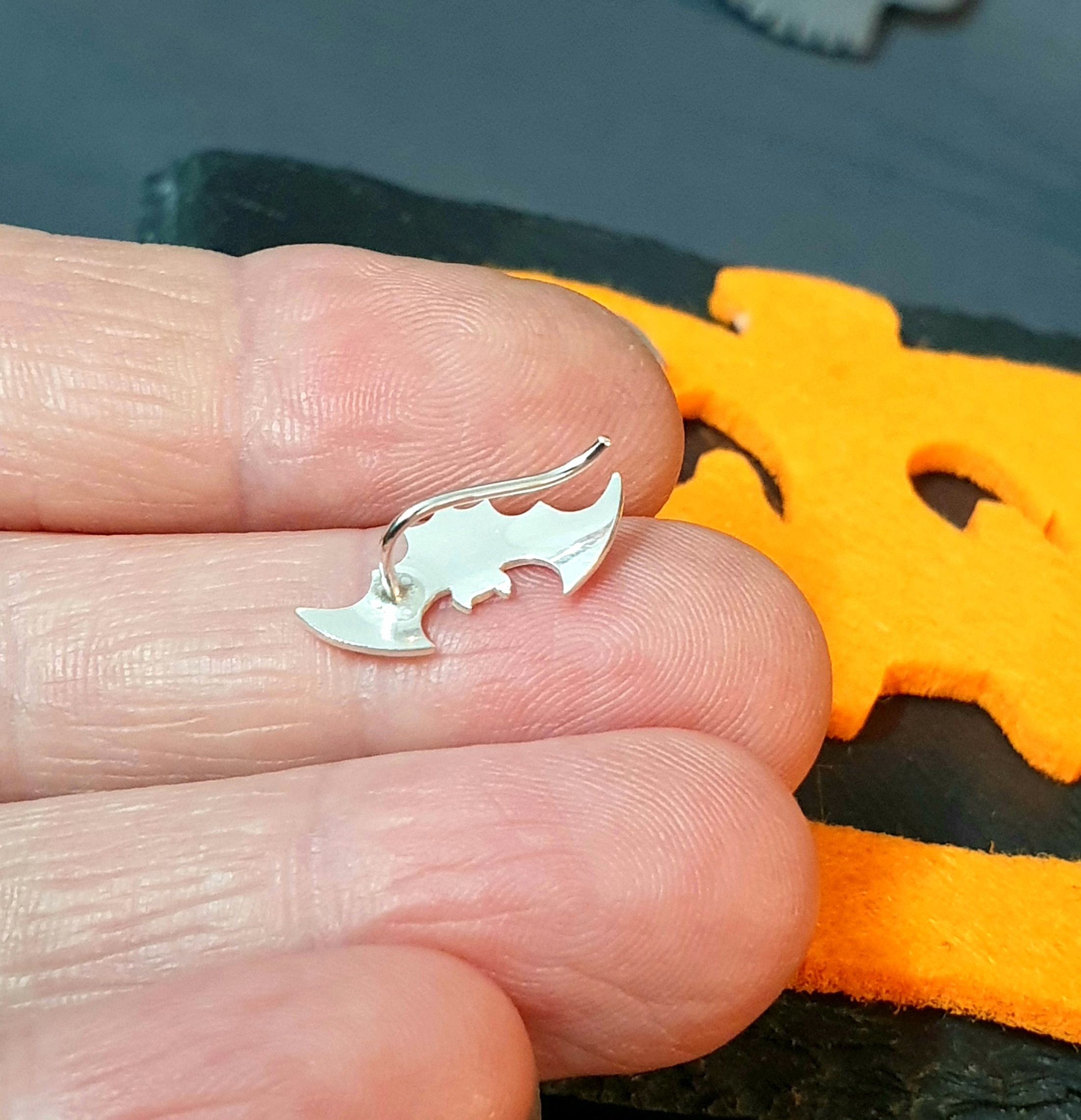 Halloween Bat Climber Earrings - Image 4