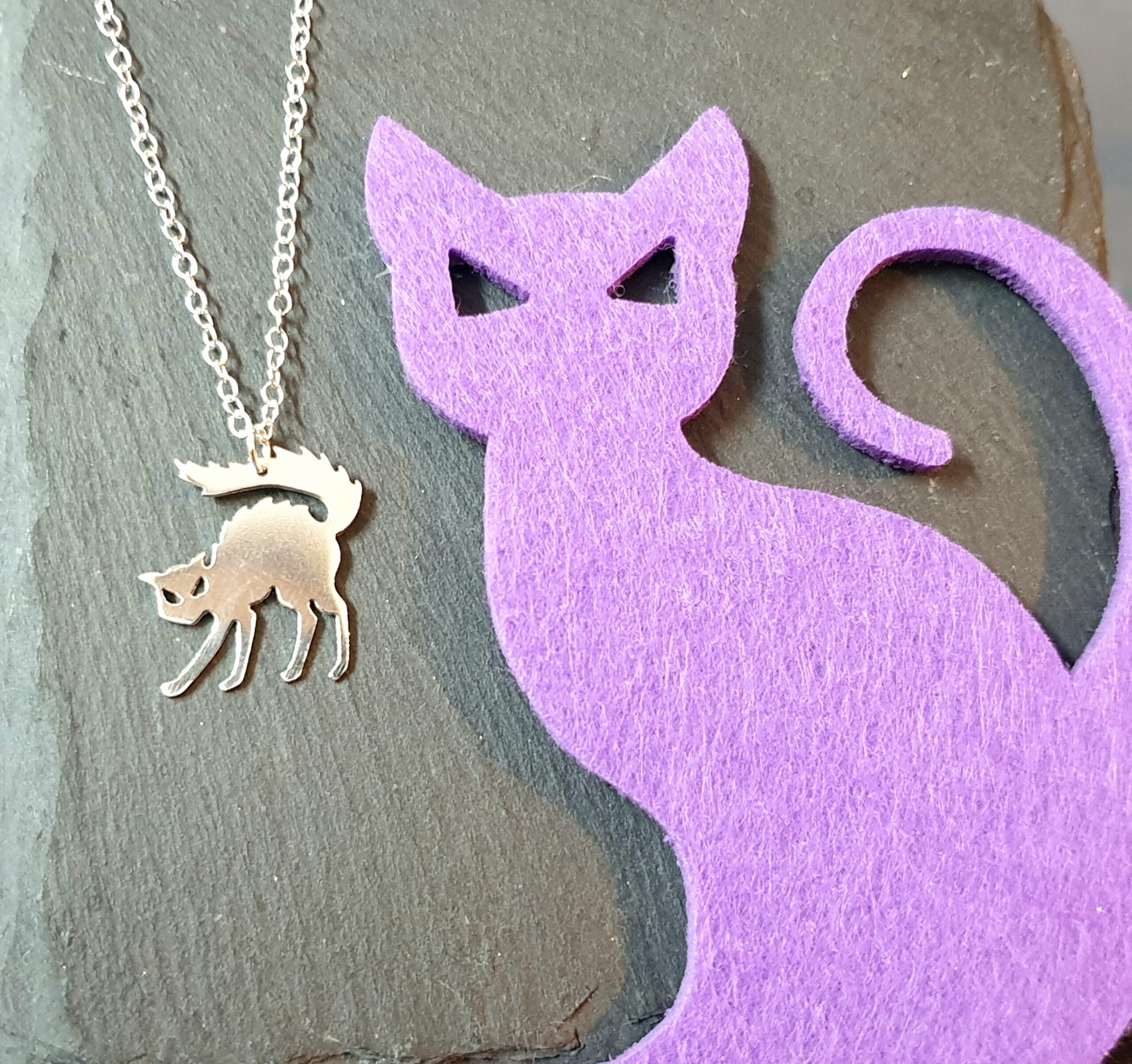 Halloween Cat Witches Familiar Necklace