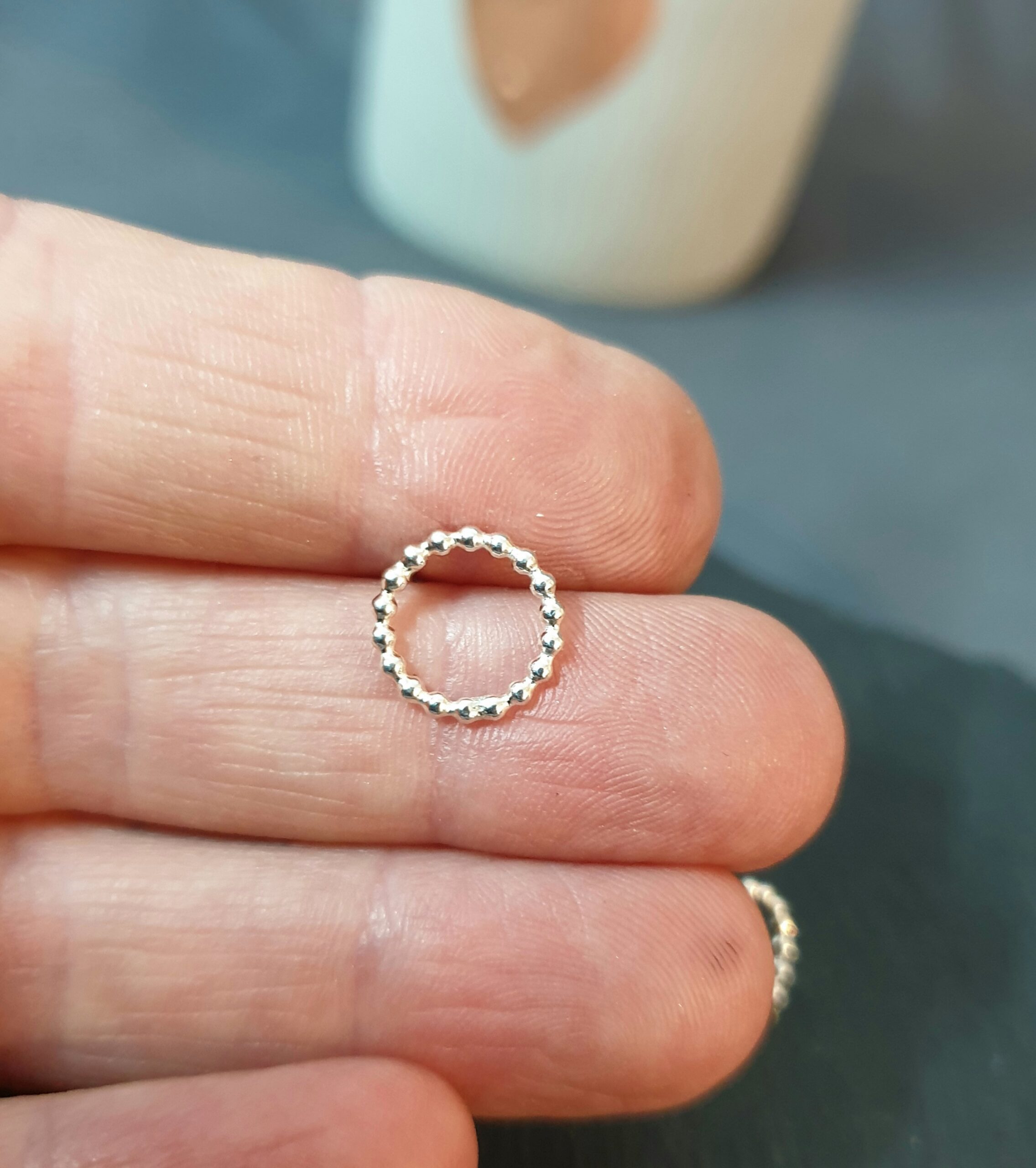 Beaded Circle Stud Earrings - Image 2