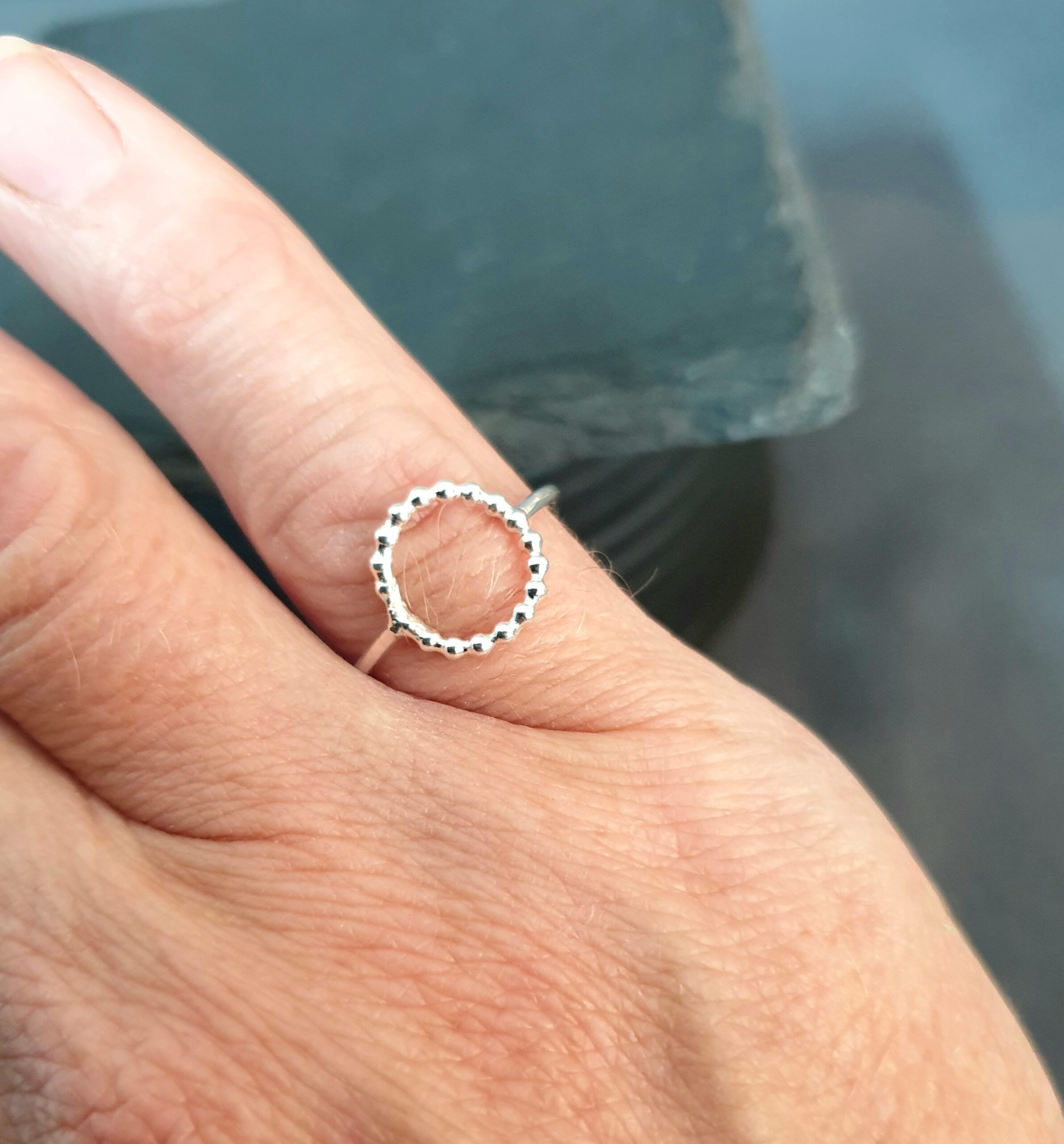 Beaded Silver Wire Ring - Image 2