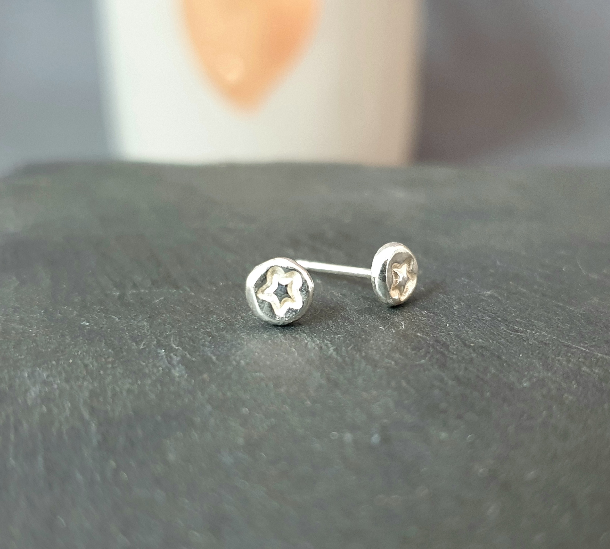 Tiny Star Stamp Stud Earrings - Image 3