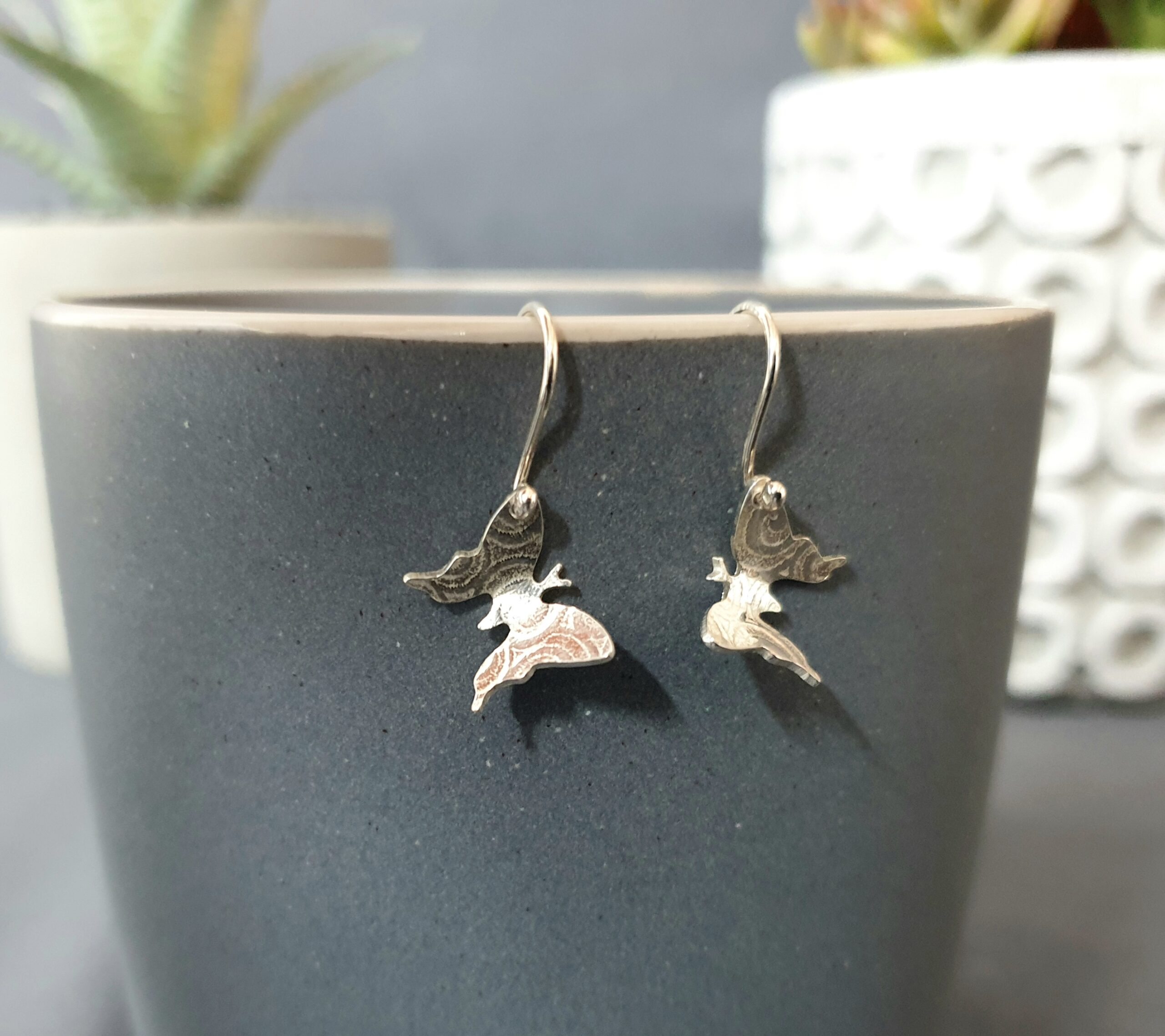 Dangly Butterfly Drop Earrings - Image 2